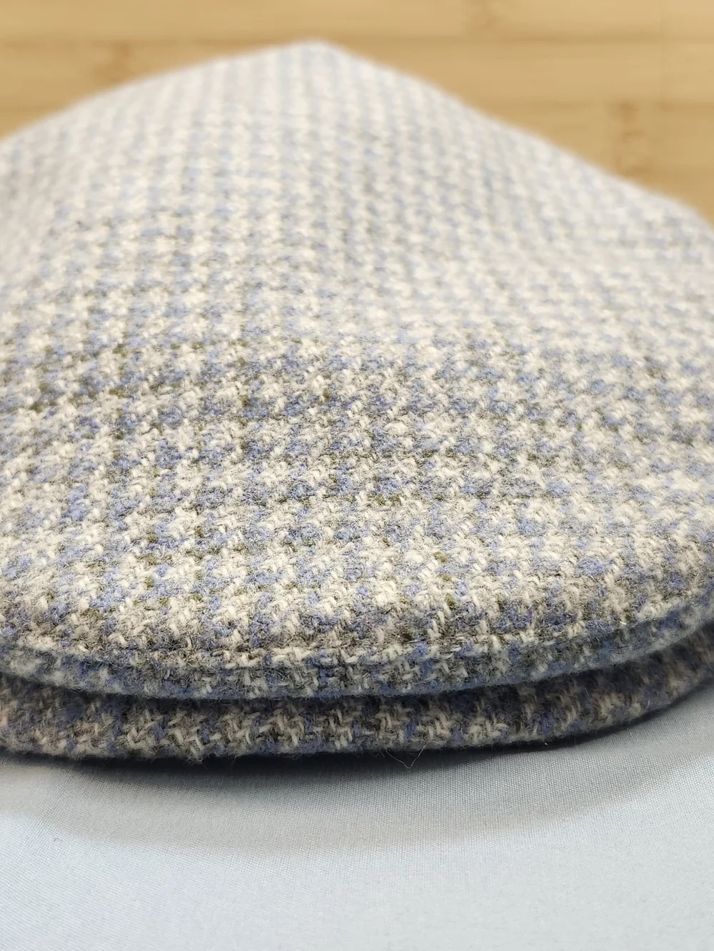 Brixton Light Blue & Gray Herringbone Flat Cap